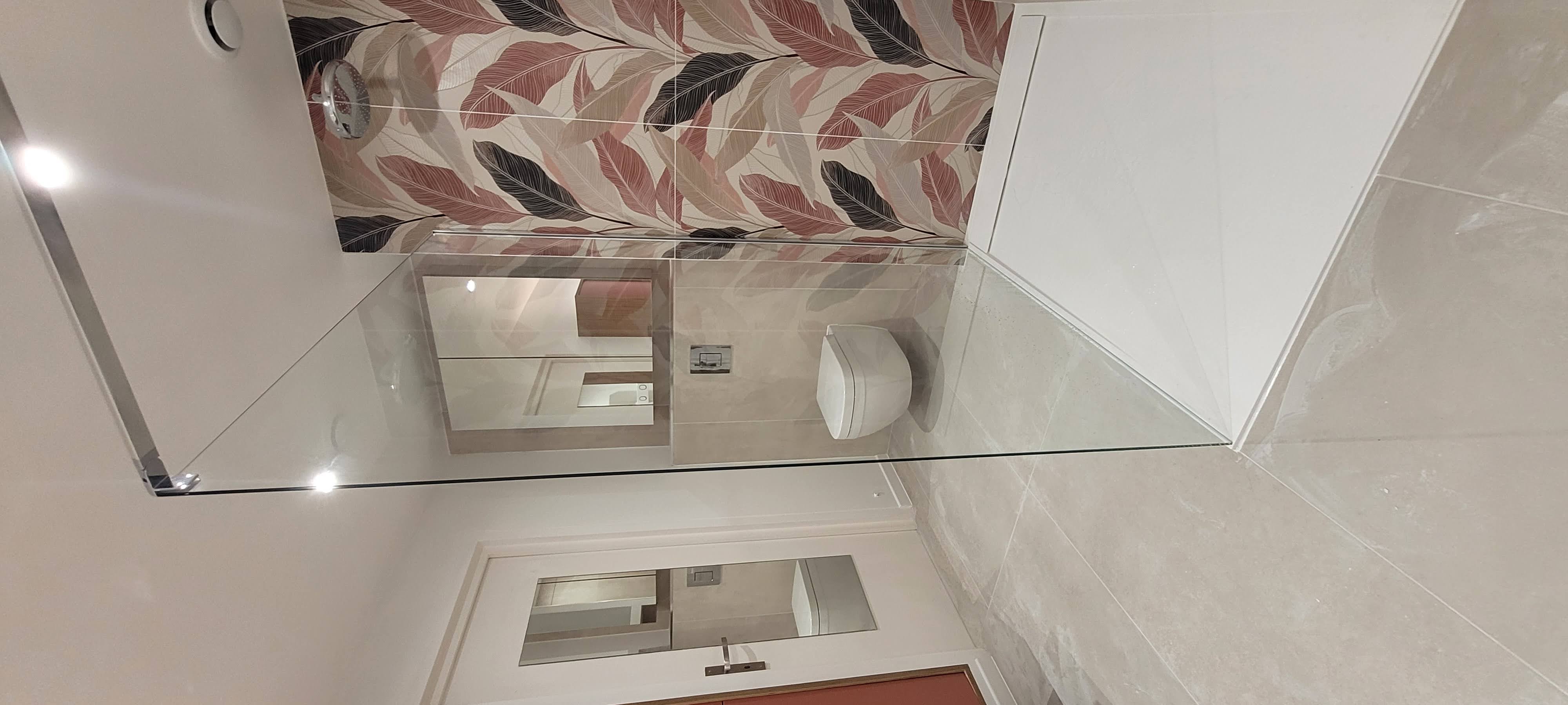 Douche italienne avec faïence florale 120x90 - ACCESS BAIN Antibes
